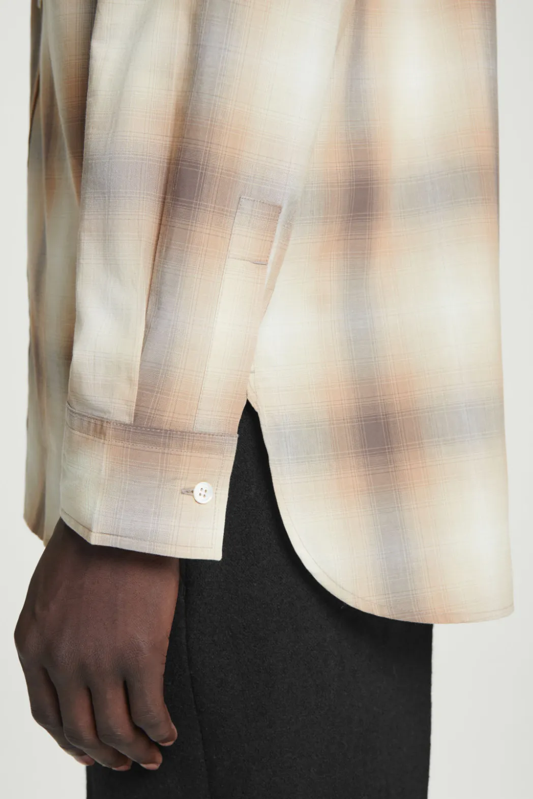 Clearance COS CHECKED COTTON SHIRT BEIGE / CHECKED