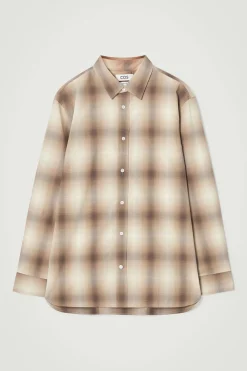 Clearance COS CHECKED COTTON SHIRT BEIGE / CHECKED