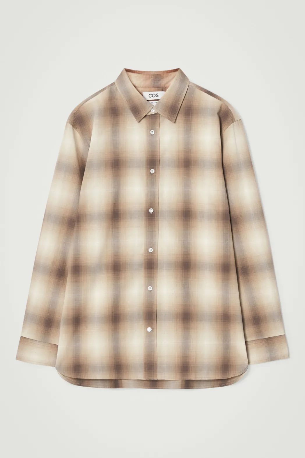 Clearance COS CHECKED COTTON SHIRT BEIGE / CHECKED
