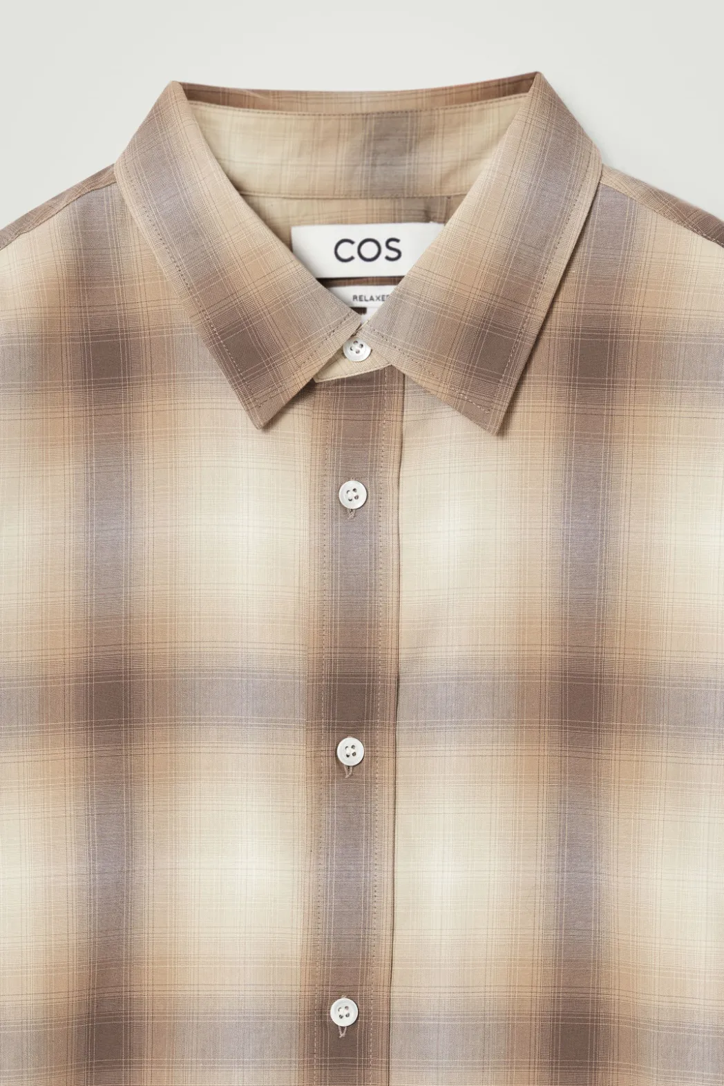 Clearance COS CHECKED COTTON SHIRT BEIGE / CHECKED