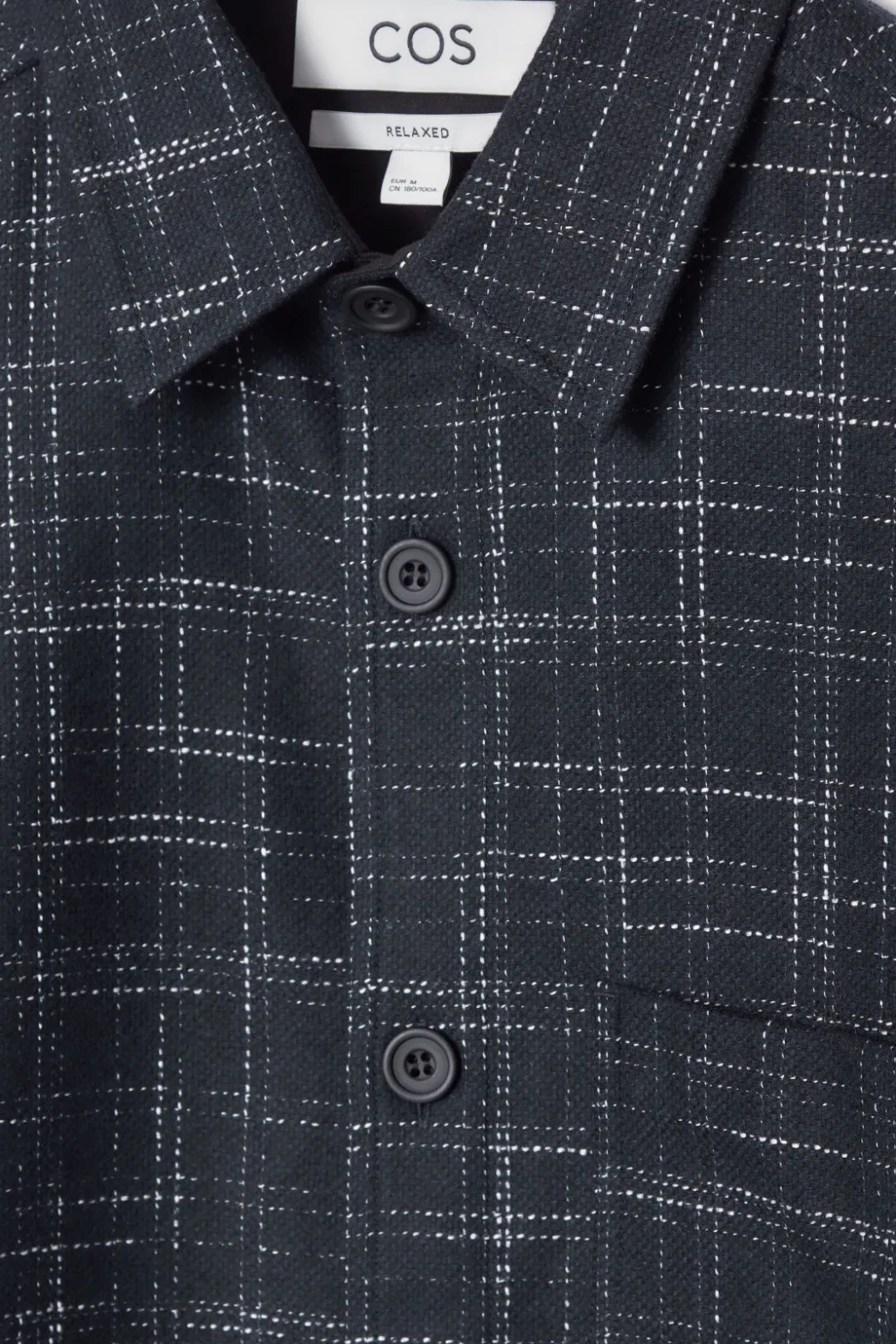 New COS CHECKED WOOL OVERSHIRT NAVY / CHECKED