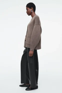 New COS CHUNKY CASHMERE-BLEND CARDIGAN MOLE