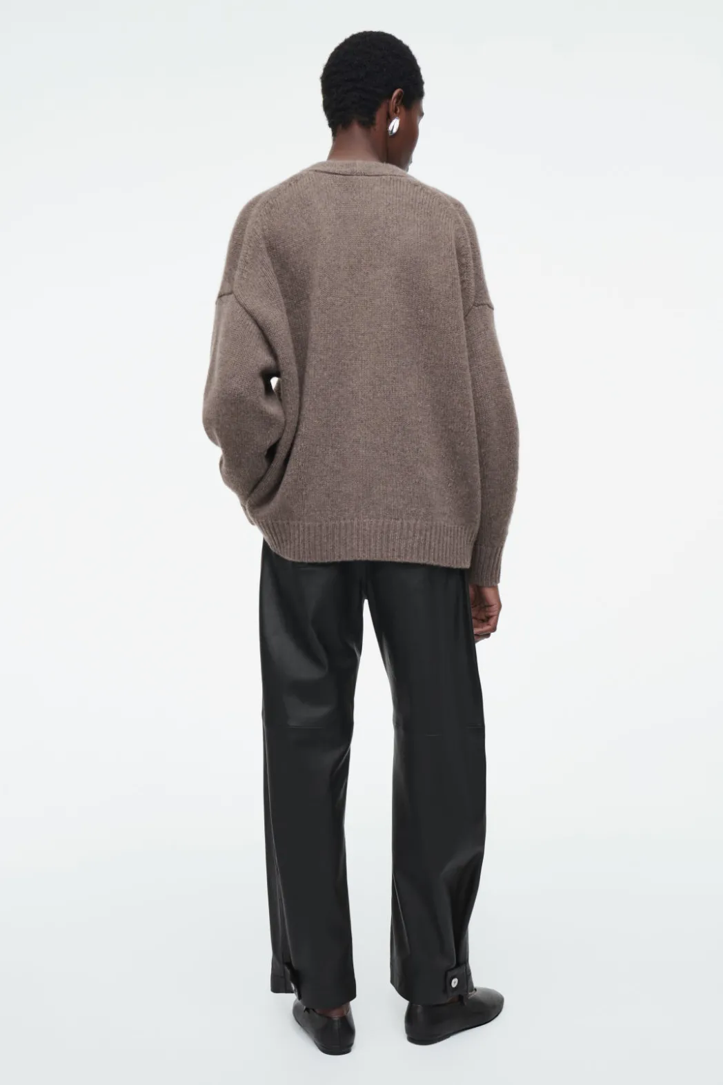 New COS CHUNKY CASHMERE-BLEND CARDIGAN MOLE