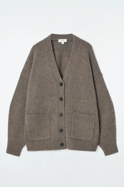 New COS CHUNKY CASHMERE-BLEND CARDIGAN MOLE