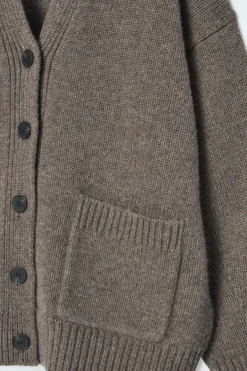 New COS CHUNKY CASHMERE-BLEND CARDIGAN MOLE