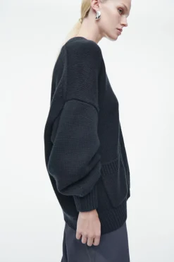 Clearance COS CHUNKY CASHMERE-BLEND CARDIGAN NAVY