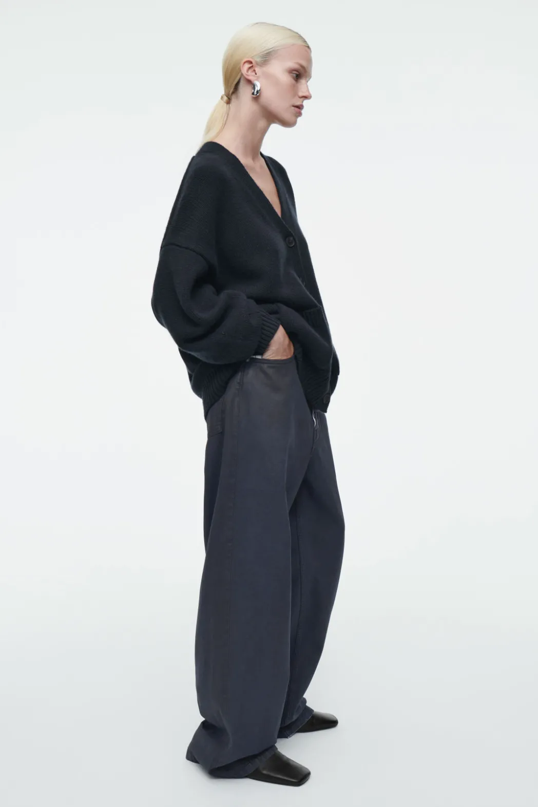 Clearance COS CHUNKY CASHMERE-BLEND CARDIGAN NAVY