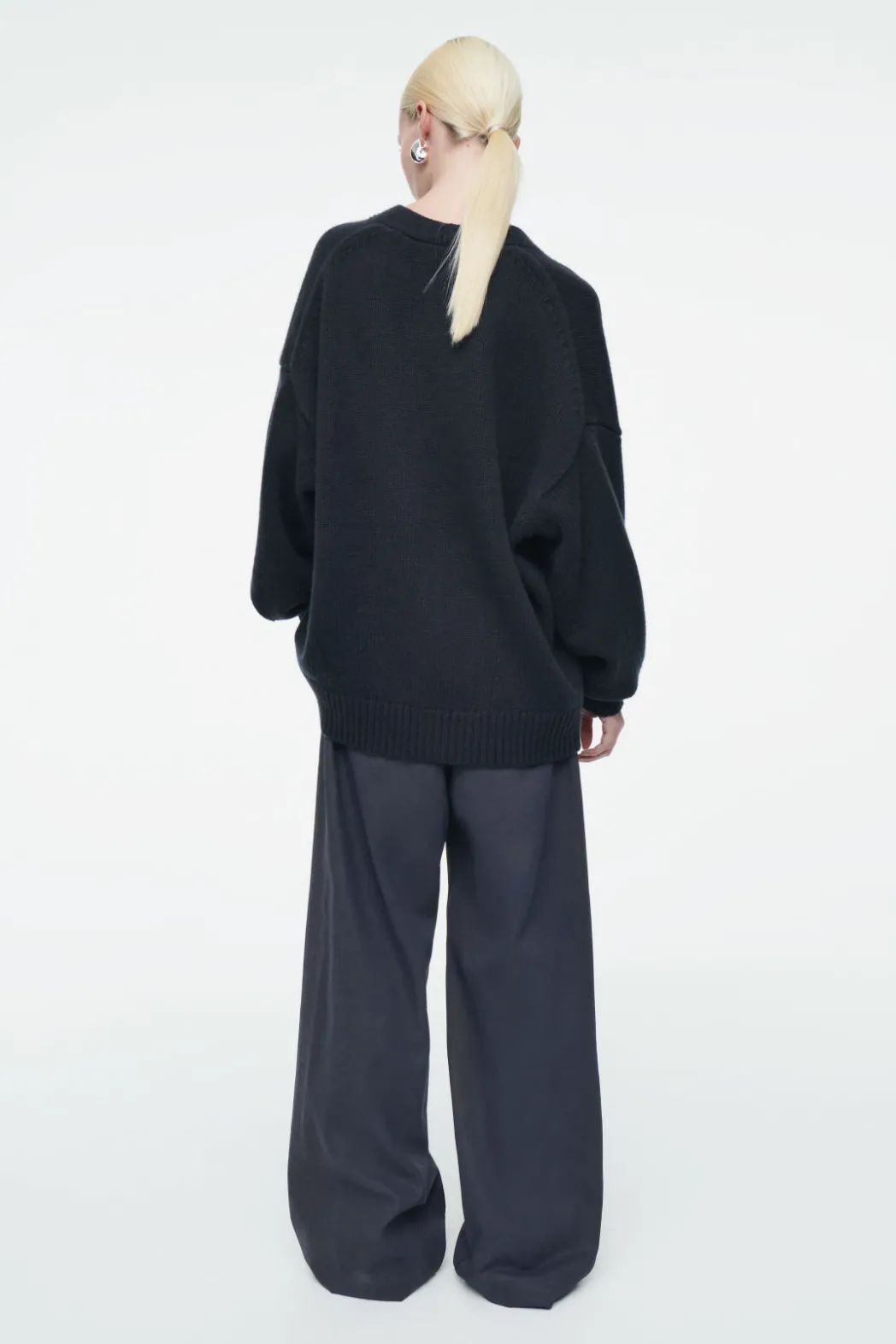 Clearance COS CHUNKY CASHMERE-BLEND CARDIGAN NAVY
