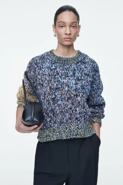 Online COS CHUNKY HAND-KNIT WOOL JUMPER MULTICOLORED