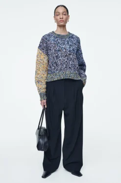 Online COS CHUNKY HAND-KNIT WOOL JUMPER MULTICOLORED