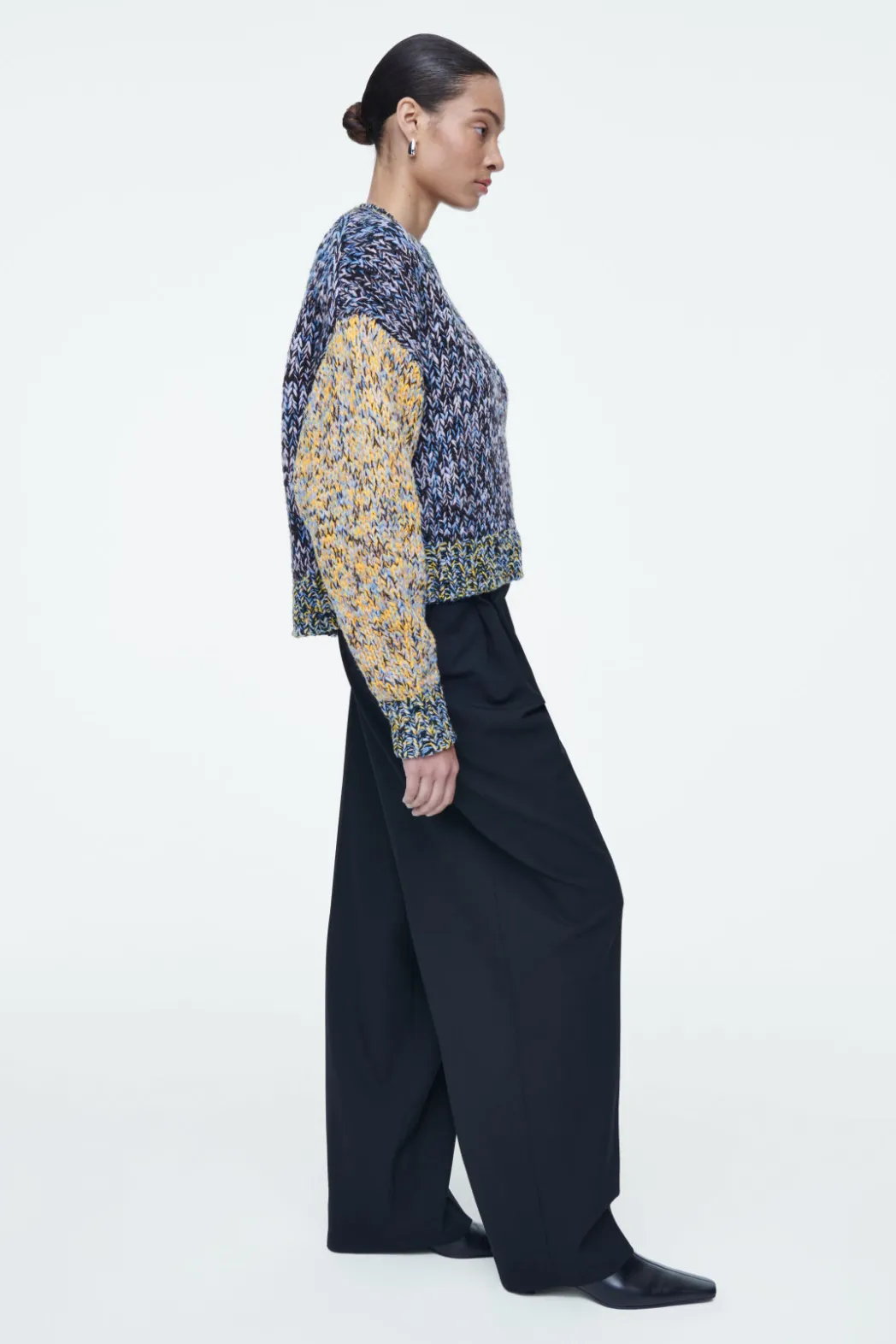 Online COS CHUNKY HAND-KNIT WOOL JUMPER MULTICOLORED