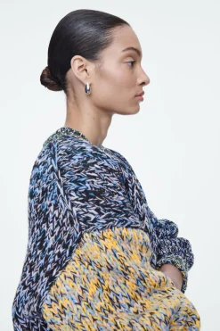 Online COS CHUNKY HAND-KNIT WOOL JUMPER MULTICOLORED