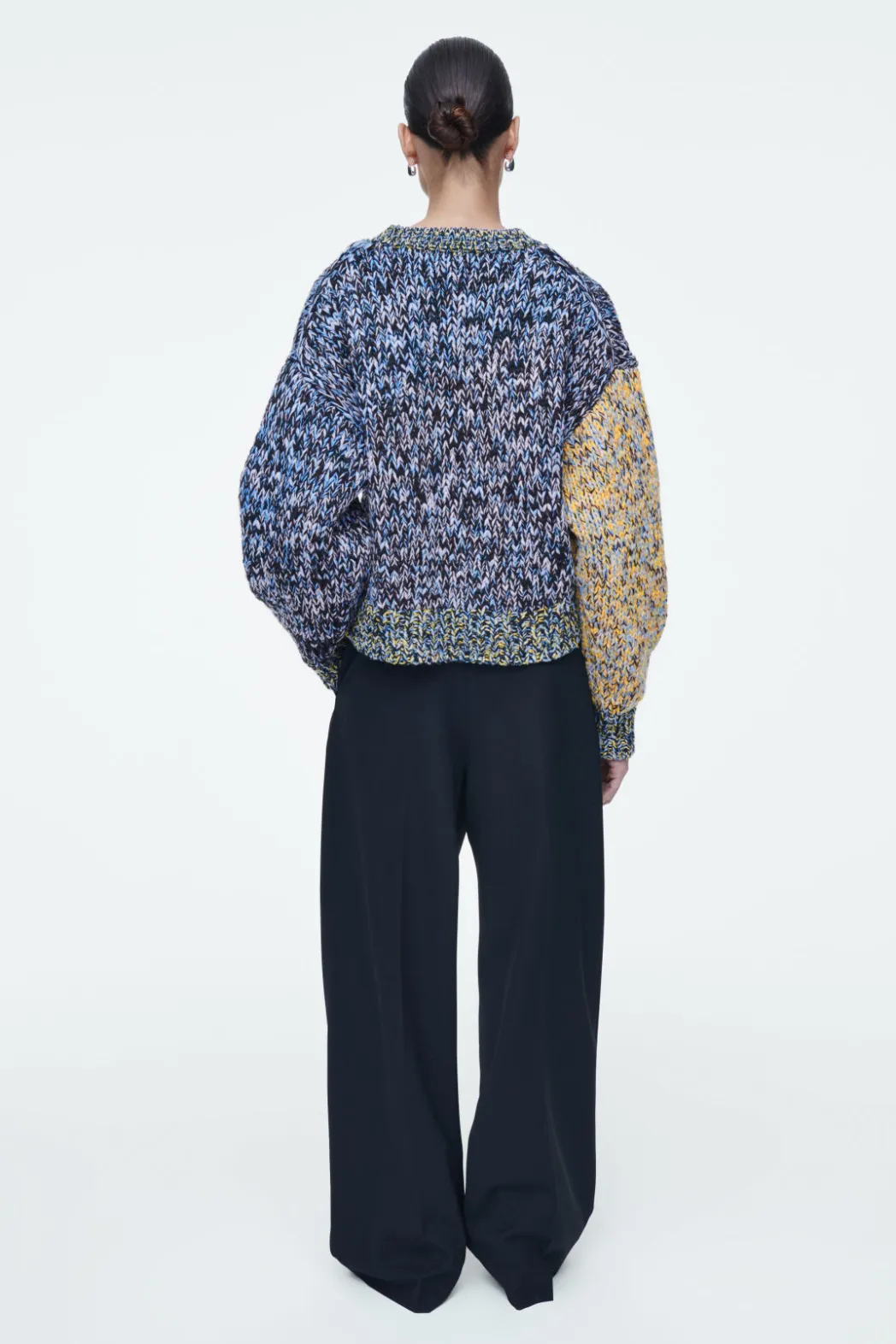 Online COS CHUNKY HAND-KNIT WOOL JUMPER MULTICOLORED