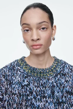 Online COS CHUNKY HAND-KNIT WOOL JUMPER MULTICOLORED