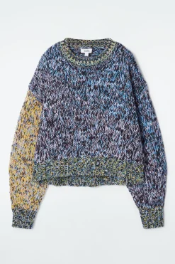 Online COS CHUNKY HAND-KNIT WOOL JUMPER MULTICOLORED
