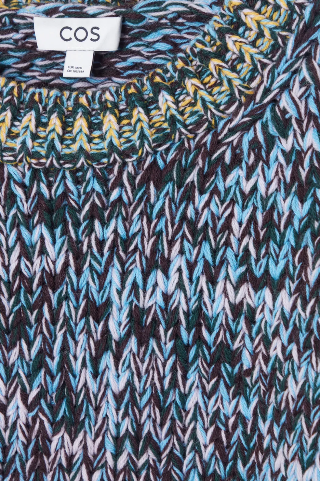 Online COS CHUNKY HAND-KNIT WOOL JUMPER MULTICOLORED