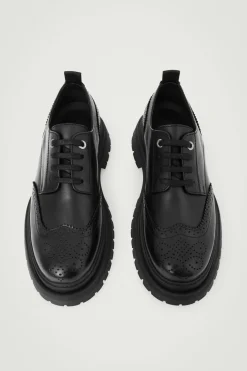 Online COS CHUNKY LEATHER DERBY BROGUES BLACK