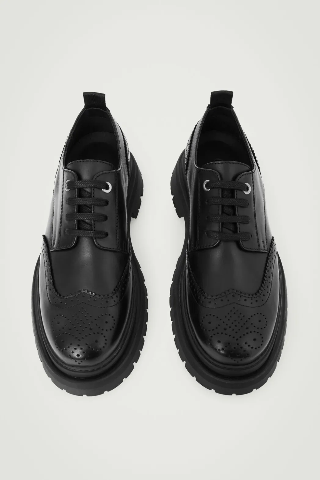 Online COS CHUNKY LEATHER DERBY BROGUES BLACK
