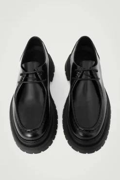 Best COS CHUNKY LEATHER DERBY SHOES BLACK
