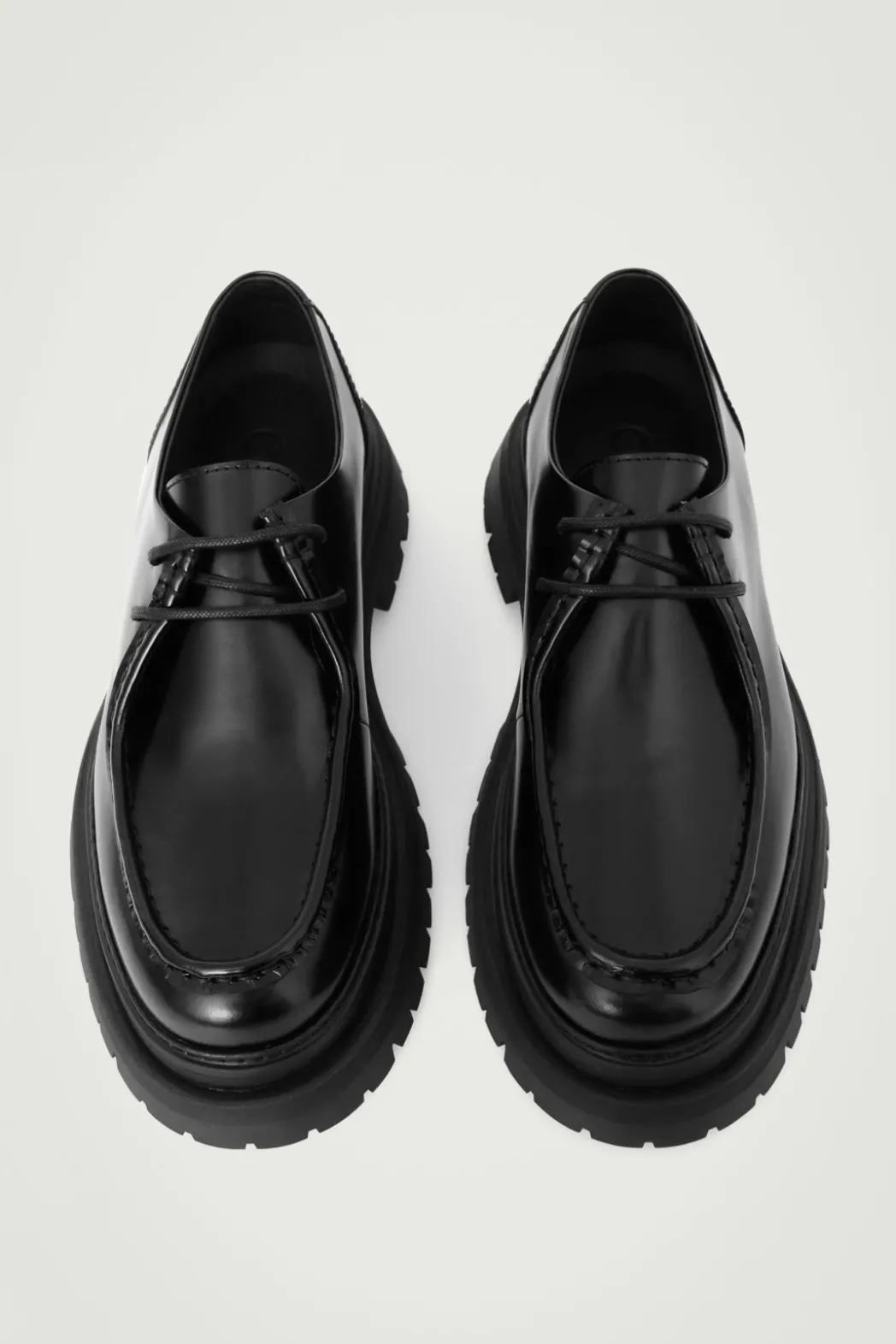 Best COS CHUNKY LEATHER DERBY SHOES BLACK