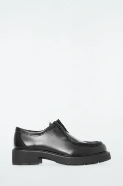 COS CHUNKY LEATHER LACE-UP SHOES BLACK