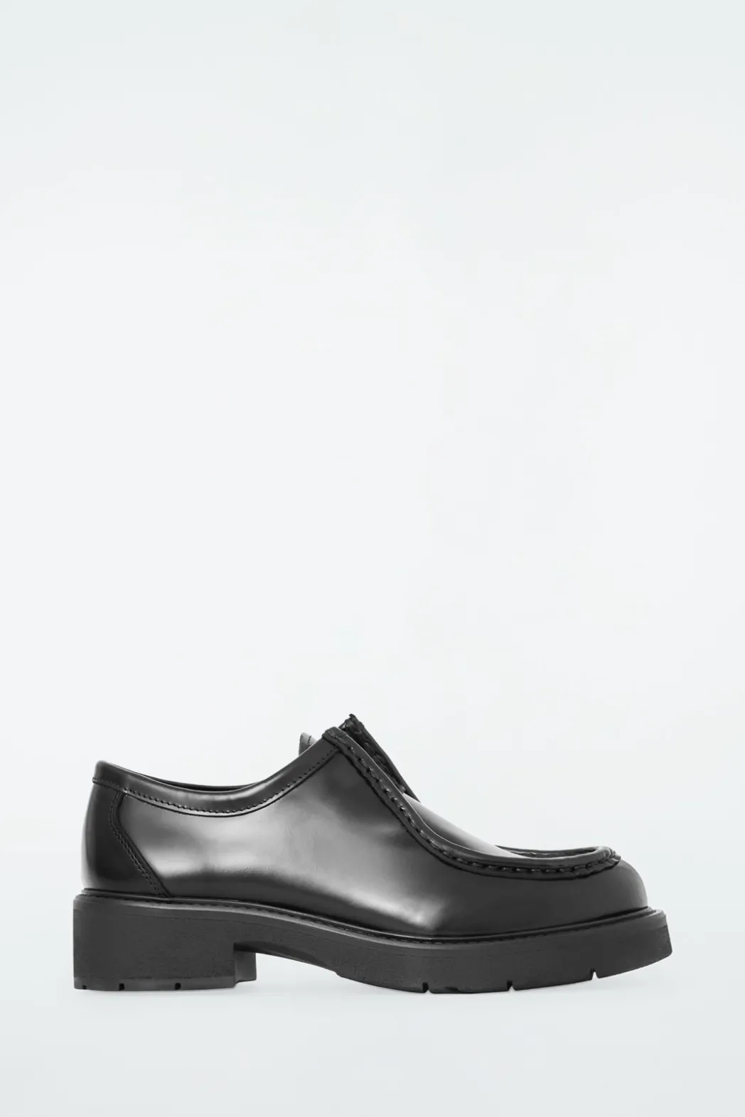 COS CHUNKY LEATHER LACE-UP SHOES BLACK