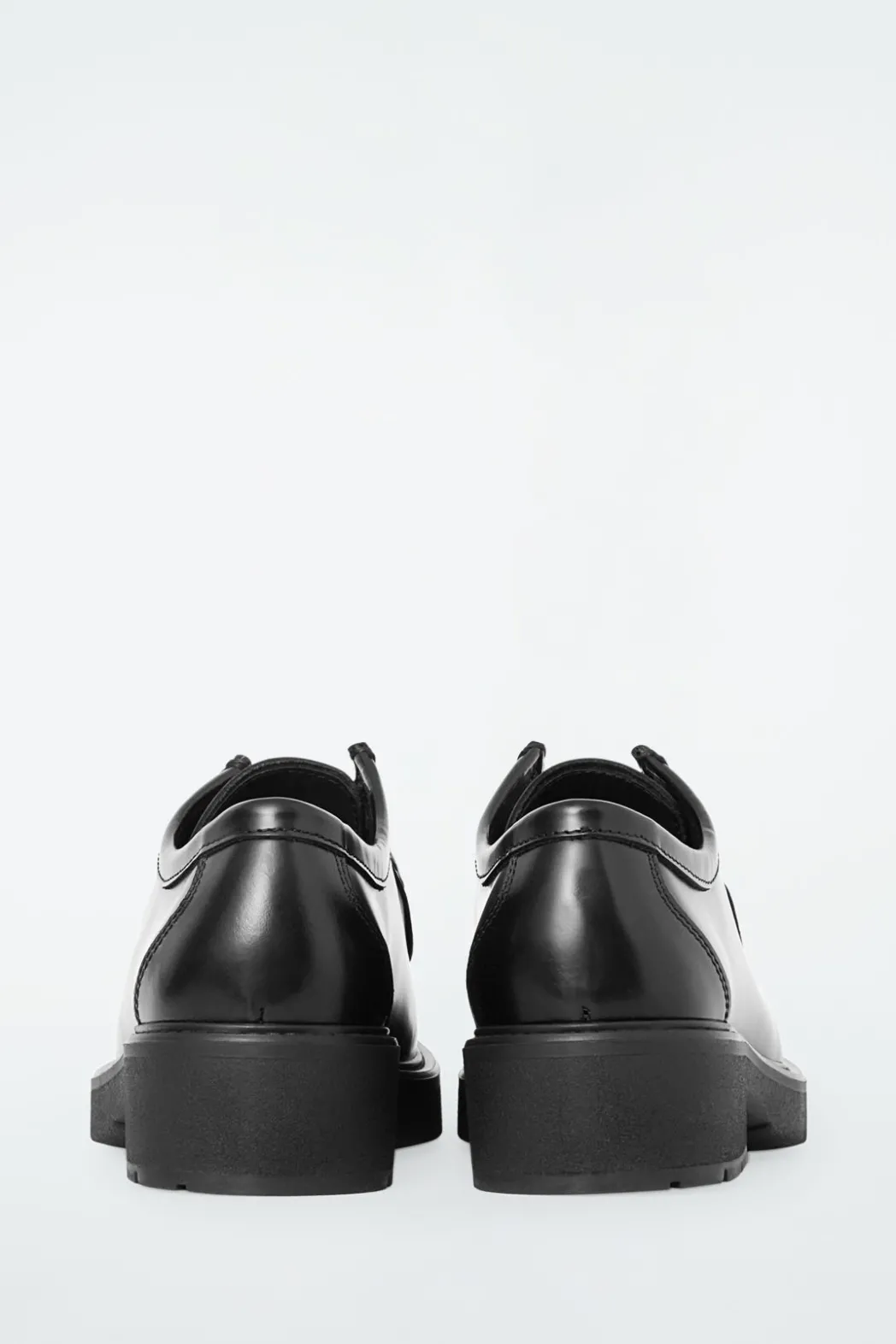 COS CHUNKY LEATHER LACE-UP SHOES BLACK