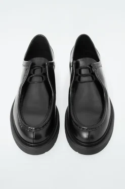 COS CHUNKY LEATHER LACE-UP SHOES BLACK