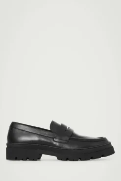 Sale COS CHUNKY LEATHER LOAFERS BLACK