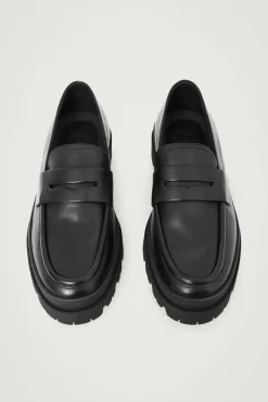 Sale COS CHUNKY LEATHER LOAFERS BLACK