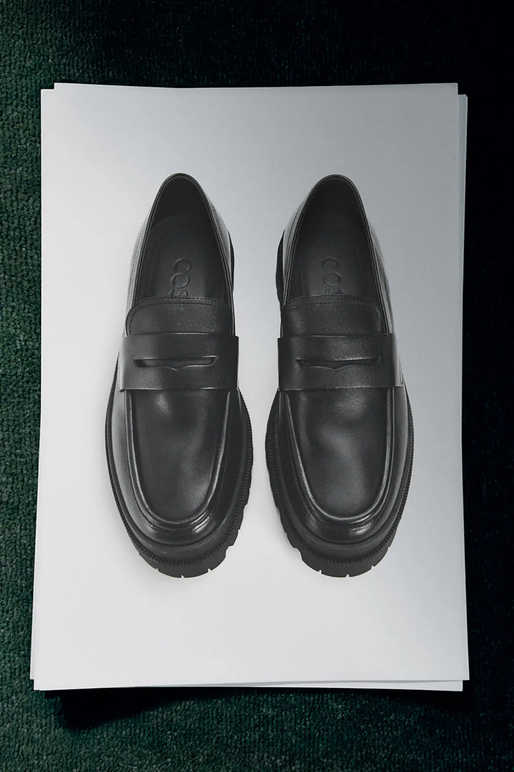 Sale COS CHUNKY LEATHER LOAFERS BLACK