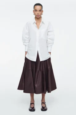 COS CHUNKY LEATHER MARY-JANE SHOES BORDEAUX