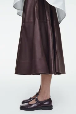 COS CHUNKY LEATHER MARY-JANE SHOES BORDEAUX