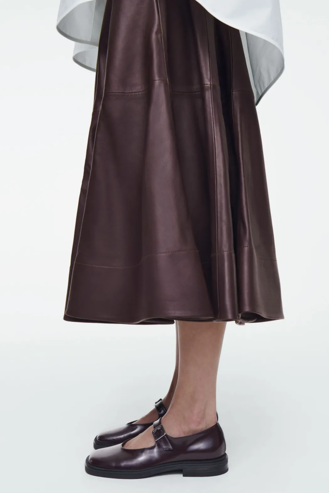 COS CHUNKY LEATHER MARY-JANE SHOES BORDEAUX