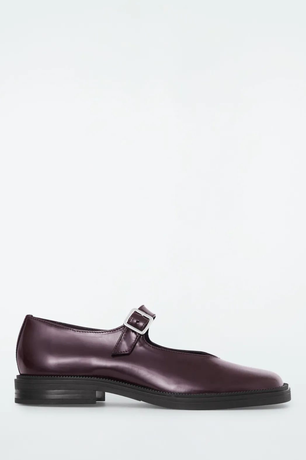 COS CHUNKY LEATHER MARY-JANE SHOES BORDEAUX