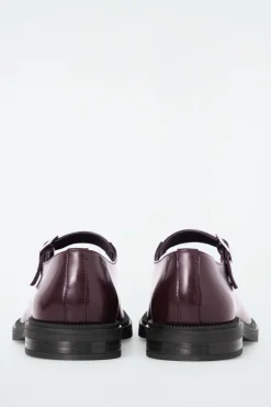 COS CHUNKY LEATHER MARY-JANE SHOES BORDEAUX