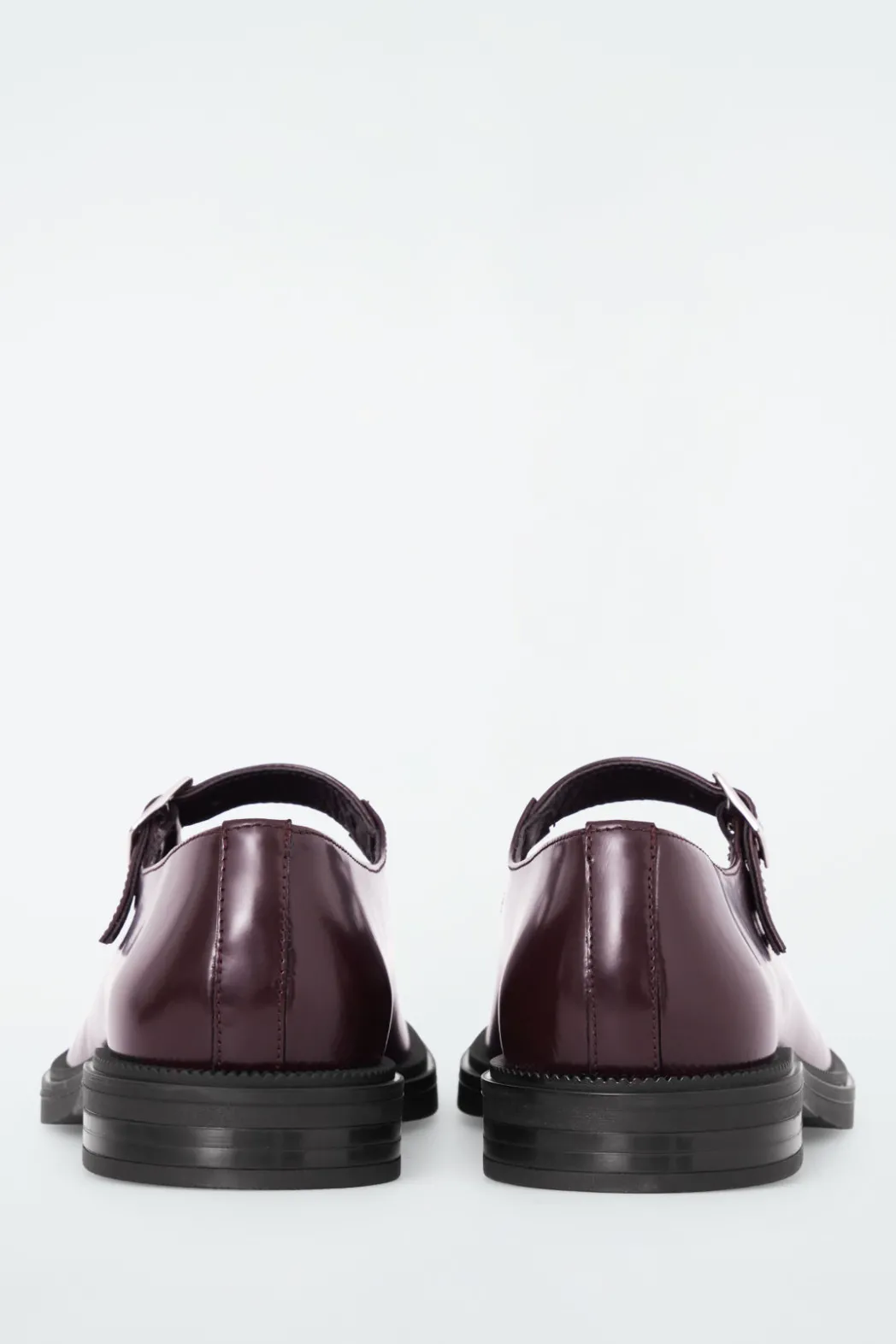 COS CHUNKY LEATHER MARY-JANE SHOES BORDEAUX