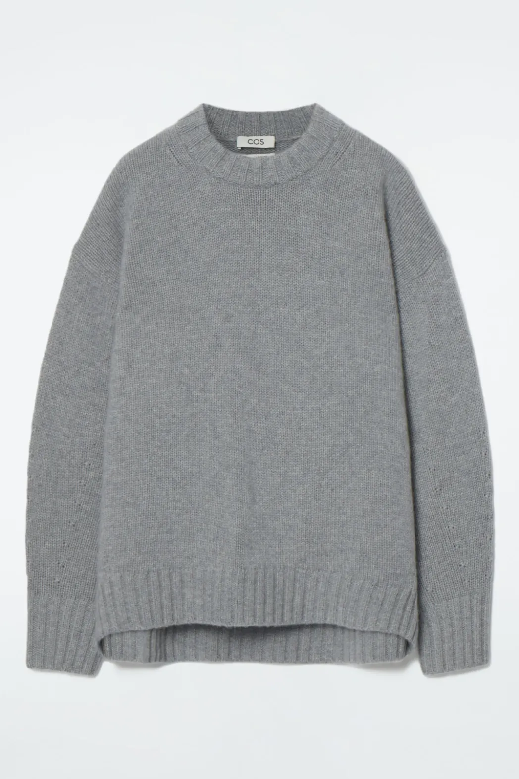 Hot COS CHUNKY PURE CASHMERE CREW-NECK SWEATER GRAY