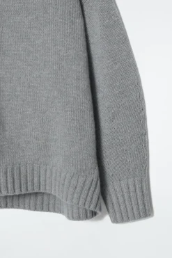 Hot COS CHUNKY PURE CASHMERE CREW-NECK SWEATER GRAY