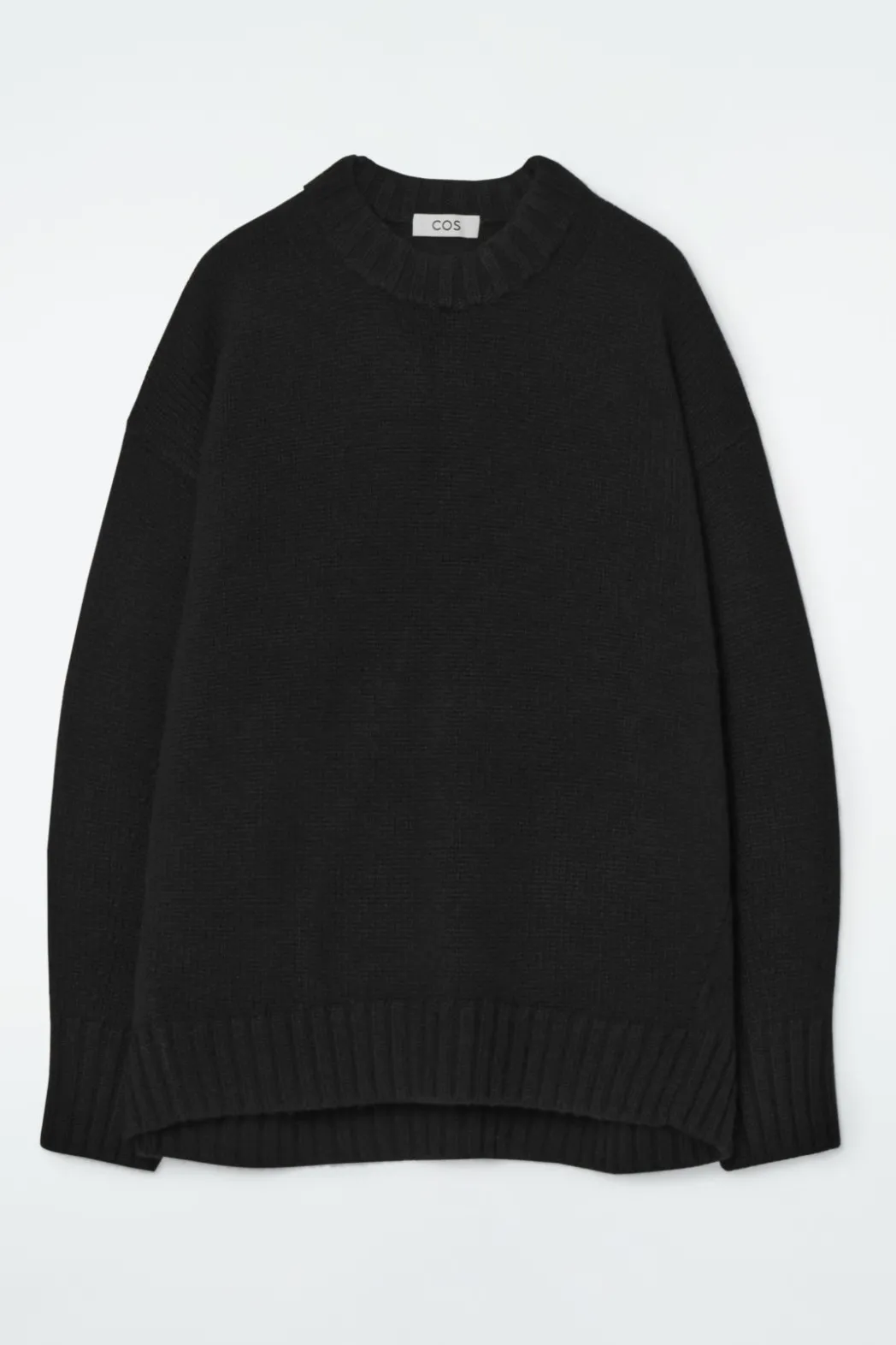 Outlet COS CHUNKY PURE CASHMERE CREW-NECK SWEATER BLACK