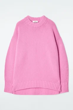 Best COS CHUNKY PURE CASHMERE CREW-NECK SWEATER PINK