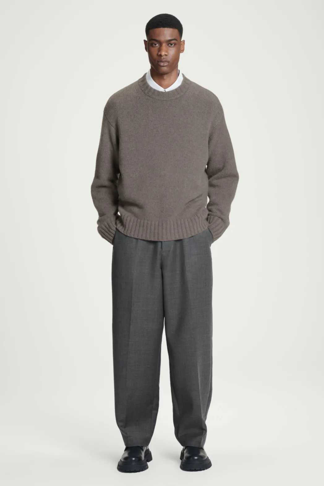 Best COS CHUNKY PURE CASHMERE SWEATER BEIGE