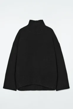 Outlet COS CHUNKY PURE CASHMERE TURTLENECK SWEATER BLACK