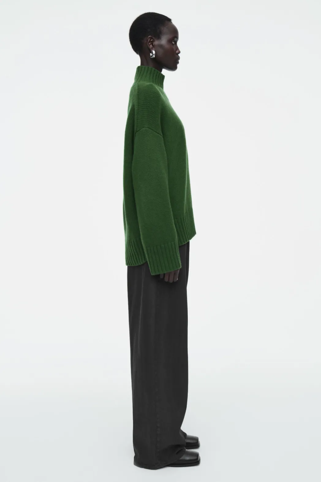 Online COS CHUNKY PURE CASHMERE TURTLENECK SWEATER DARK GREEN