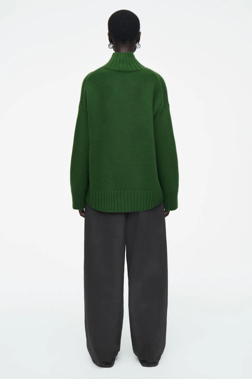 Online COS CHUNKY PURE CASHMERE TURTLENECK SWEATER DARK GREEN
