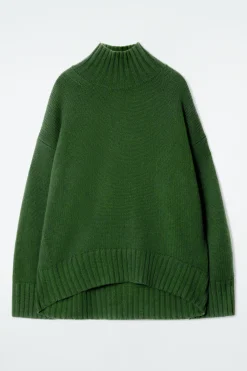 Online COS CHUNKY PURE CASHMERE TURTLENECK SWEATER DARK GREEN