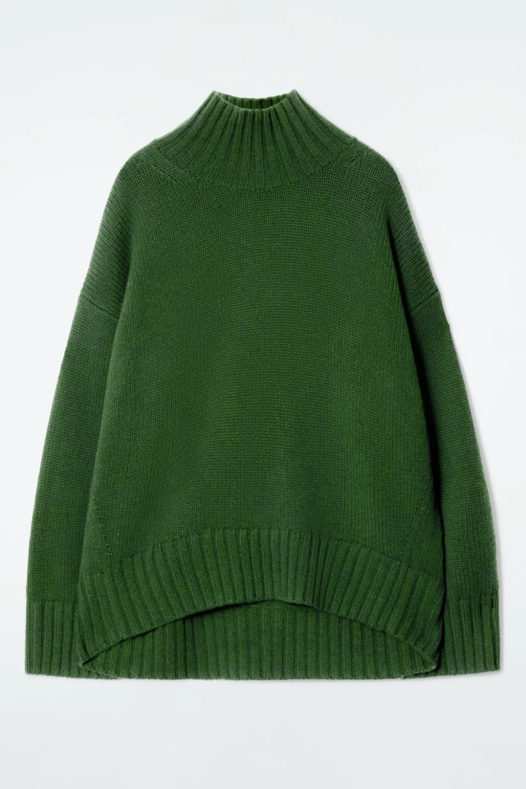 Online COS CHUNKY PURE CASHMERE TURTLENECK SWEATER DARK GREEN