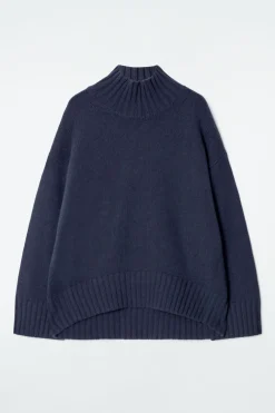 Sale COS CHUNKY PURE CASHMERE TURTLENECK SWEATER NAVY