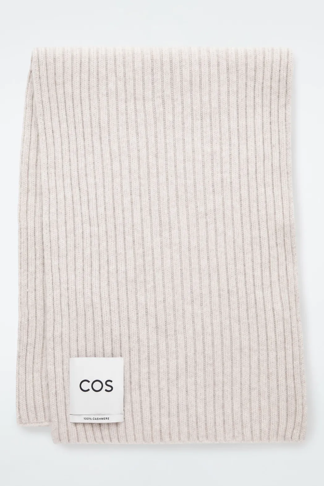 Online COS CHUNKY RIBBED PURE CASHMERE SCARF OFF-WHITE