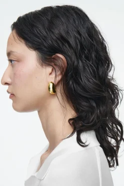 Hot COS CHUNKY SEASHELL-SHAPED EARRINGS GOLD